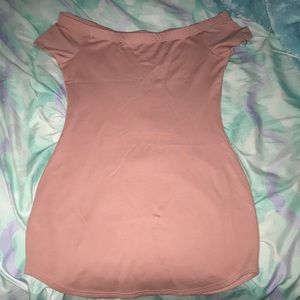 Off the sleeve pink/nude dress